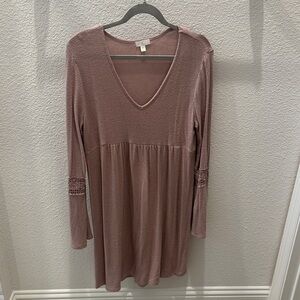 Mauve Long Sleeve Dress